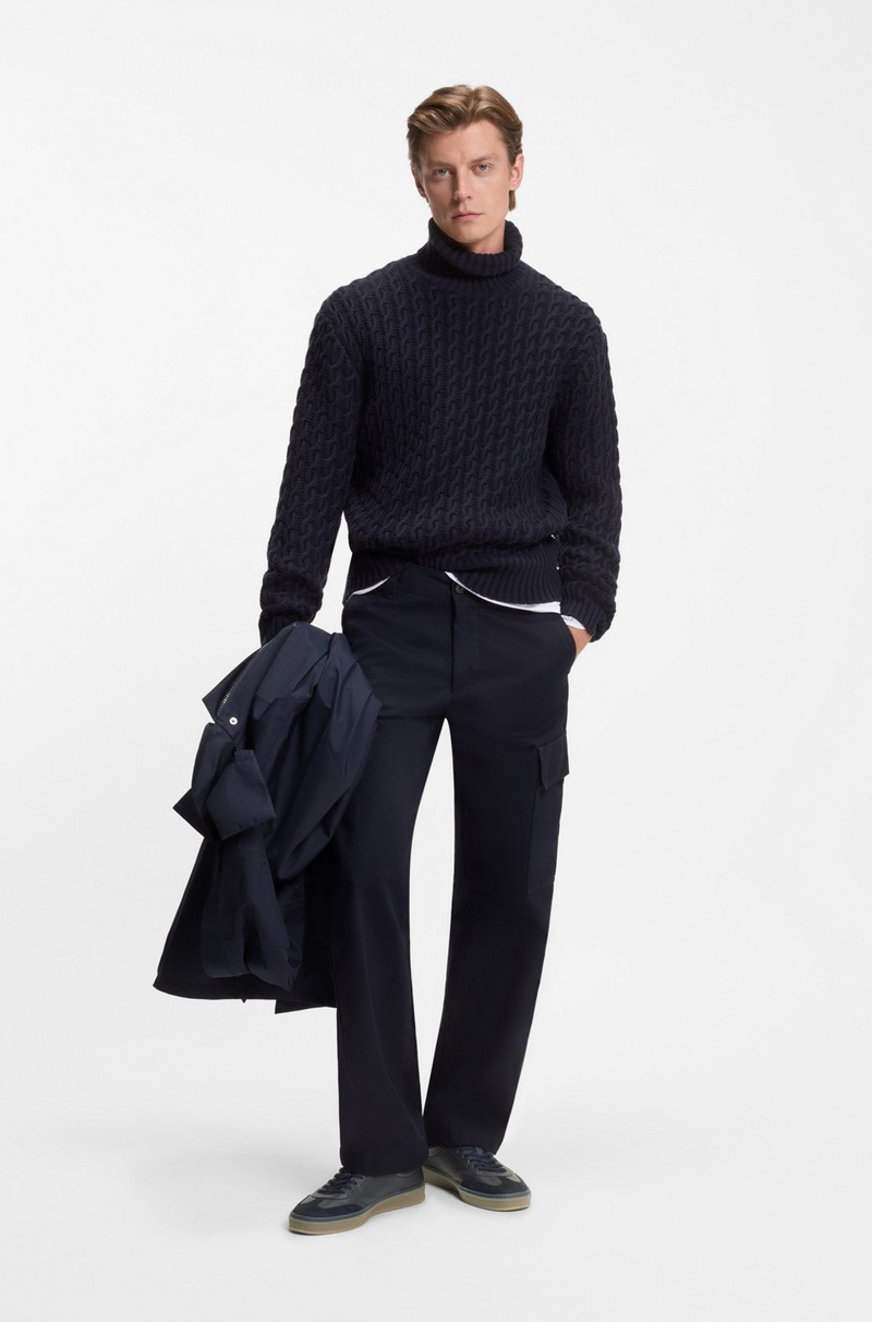 BOSS BECKHAM X BOSS GRAINED-LEATHER TRAINERS WITH SUEDE TRIMS outlook