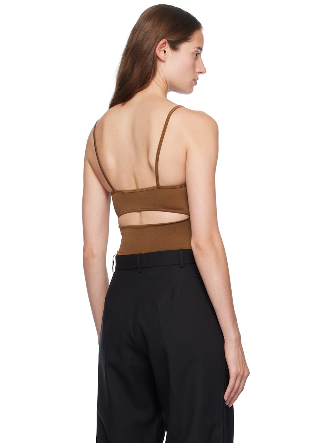 Brown Cut Out Bodysuit - 3