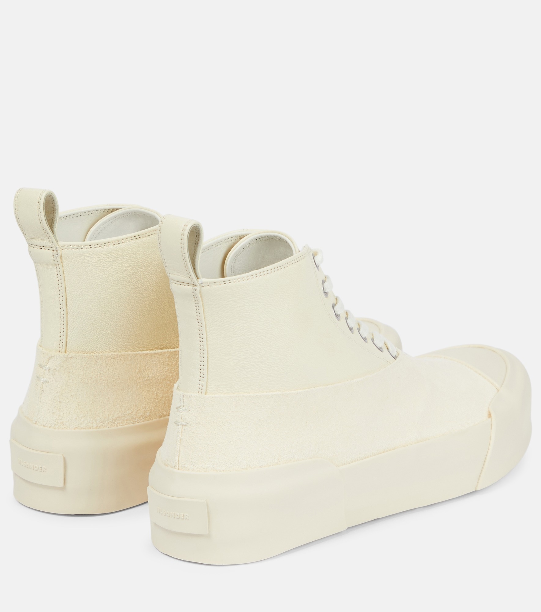 Leather high-top sneakers - 3