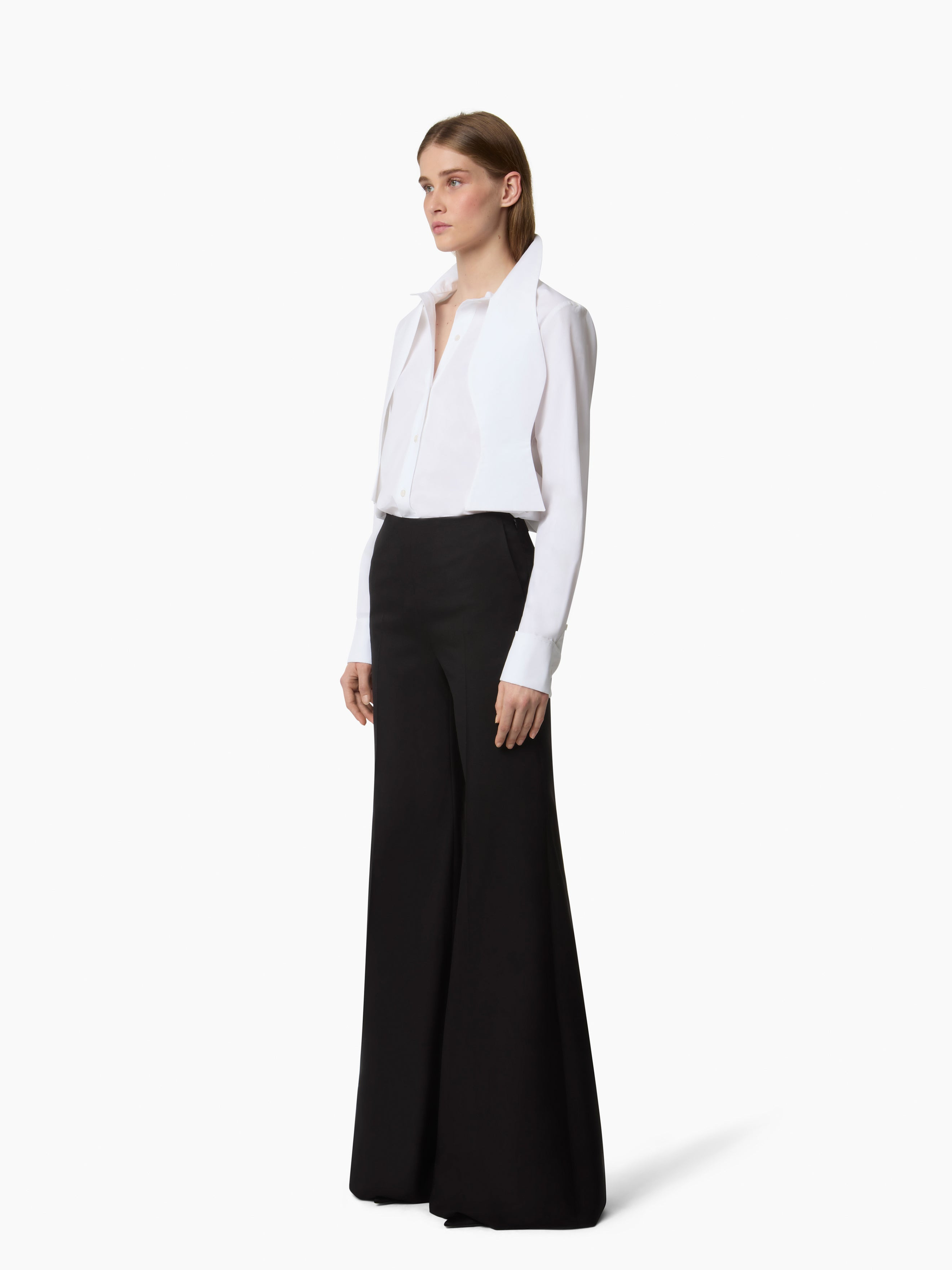 Oversized Collar Lavalliere Shirt - 2