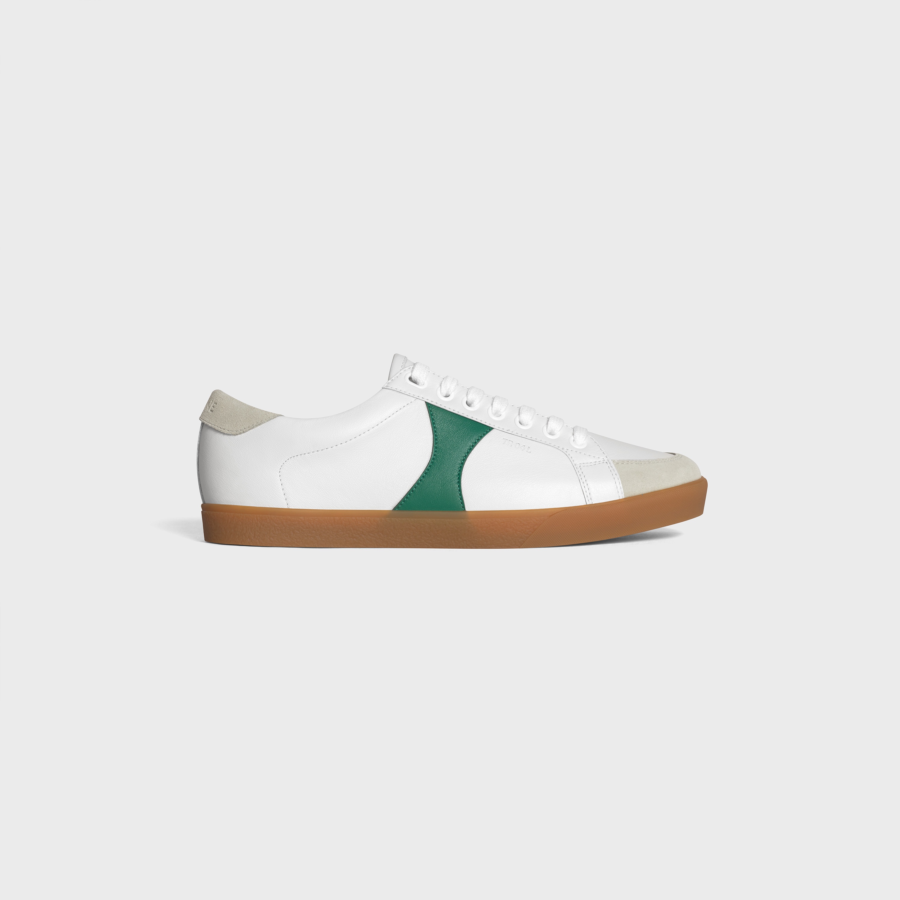 CELINE TRIOMPHE LOW LACE-UP SNEAKER PLAIN LOGO IN CALFSKIN AND SUEDE CALFSKIN - 1