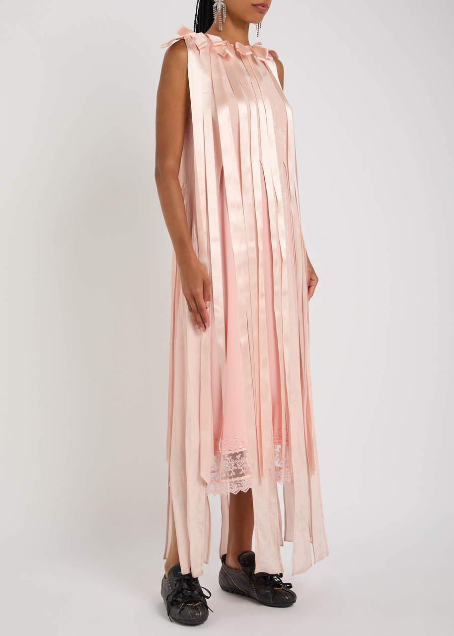 Simone Rocha Unbounded Fringed Floral-jacquard Crinkled top - 2