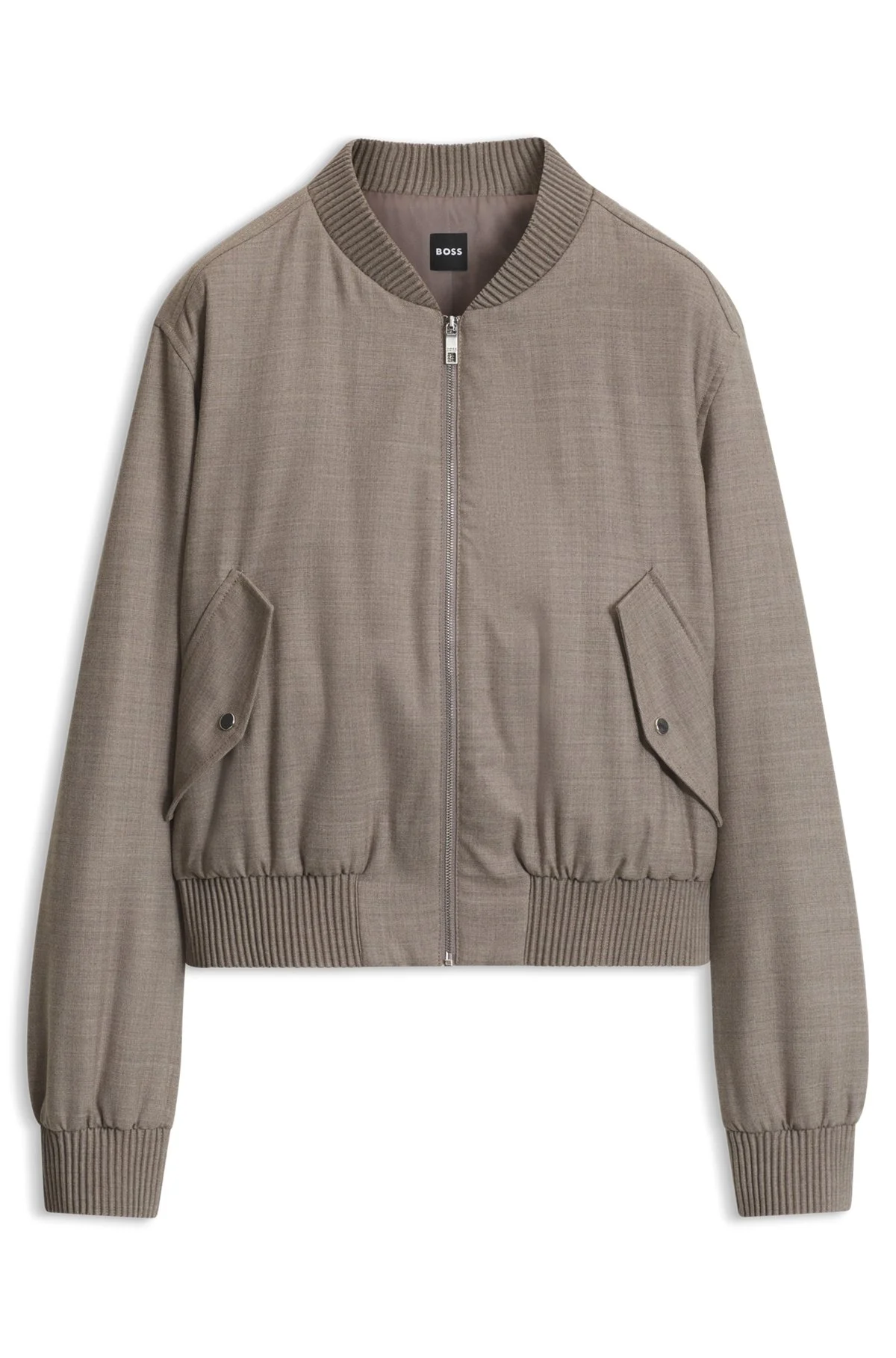 RELAXED-FIT ZIP-UP JACKET IN MELANGE FLANNEL - 1