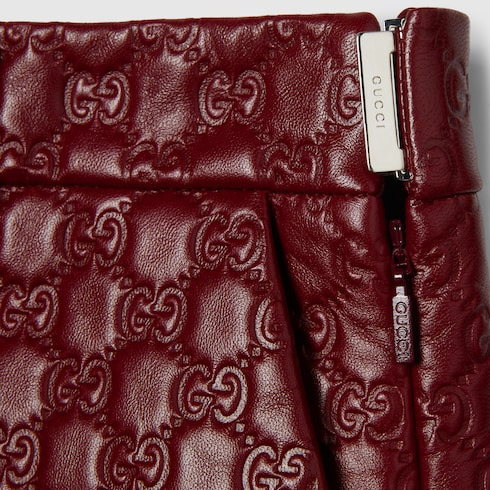 GG embossed leather short - 8