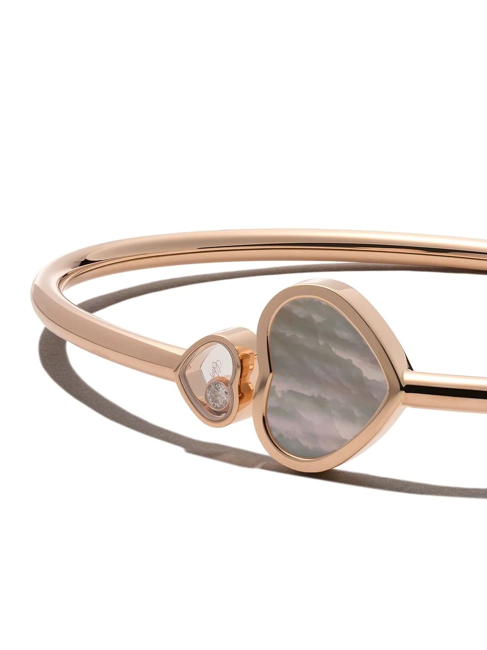 18kt rose gold Happy Hearts mother-of-pearl and diamond bangle - 3