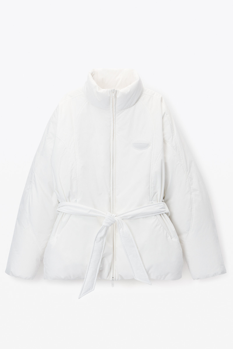 Puffer Coat with Dome Logo Patch 1