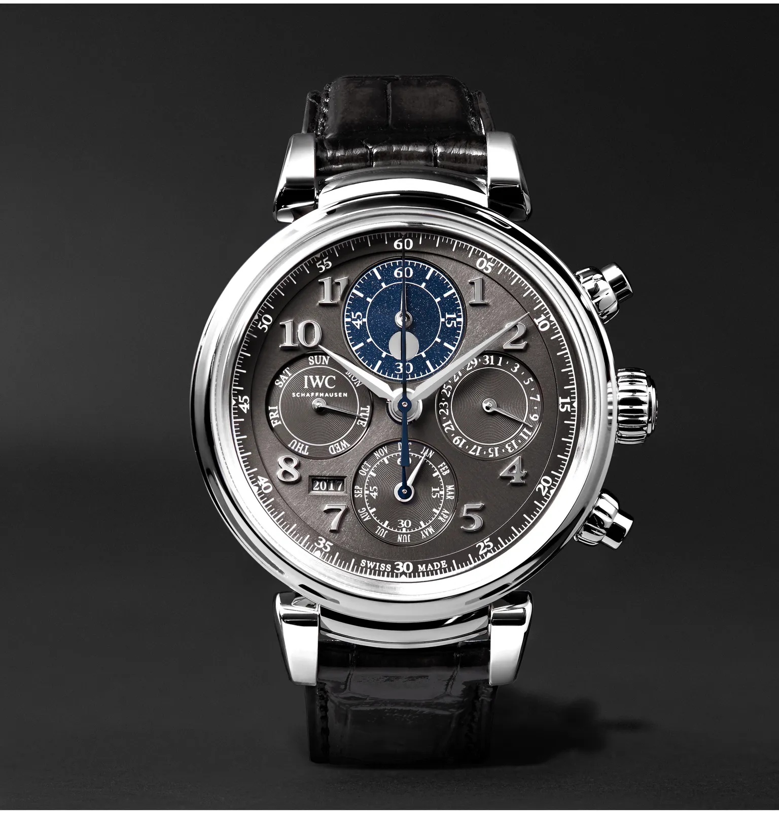 Da Vinci Perpetual Calendar Chronograph 43mm Stainless Steel and Alligator Watch, Ref. No. IW392103 - 1