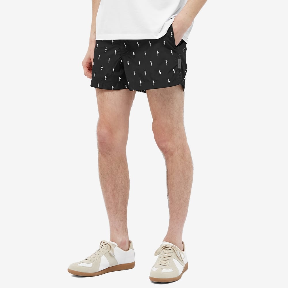 Neil Barrett All Over Print Thunderbolt Swim Short - 4