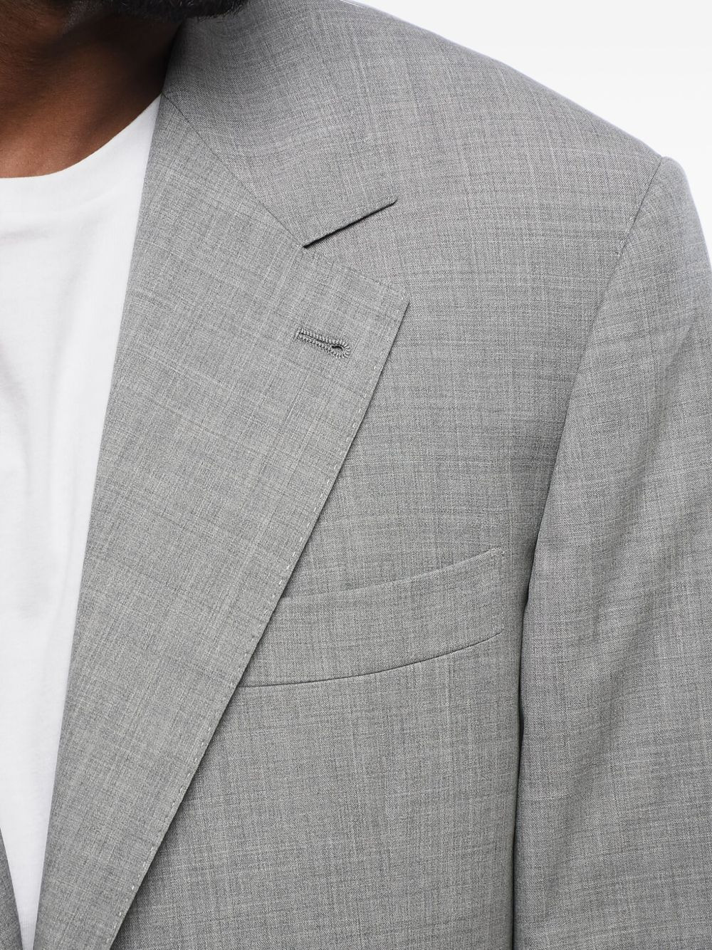button-fastening single-breasted blazer - 4