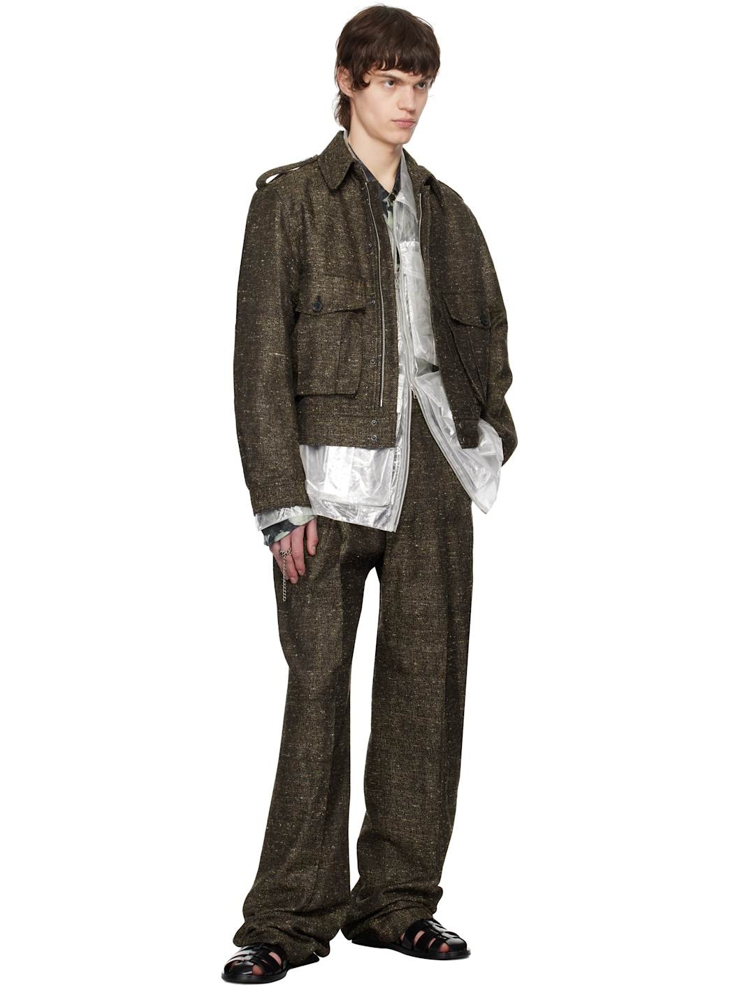 Brown Pleated Trousers - 4