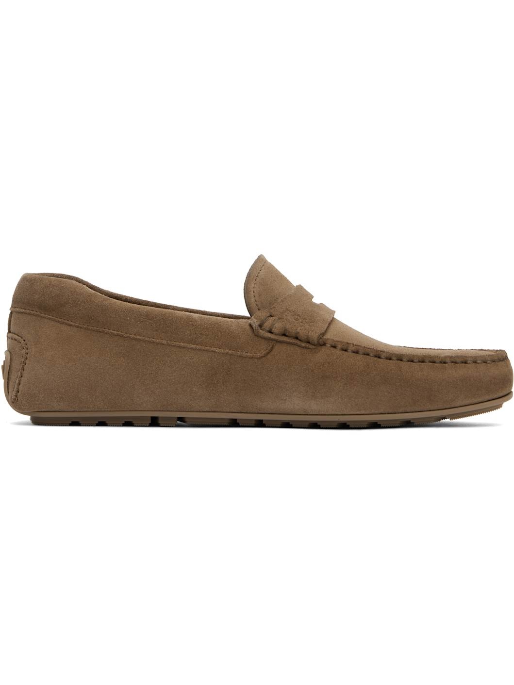 Taupe Portuguese-Crafted Suede Loafers - 1