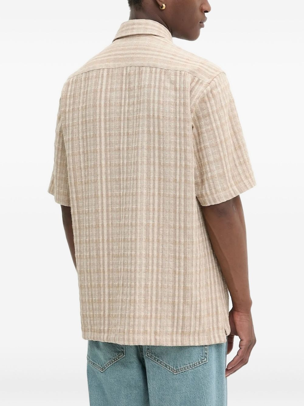 checked short-sleeve shirt - 2