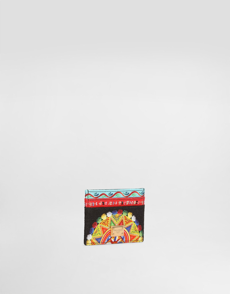 Dolce & Gabbana Carretto-print canvas card holder outlook
