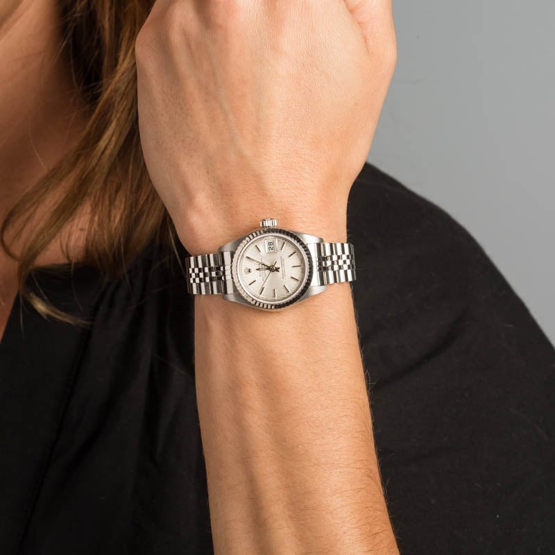 Ladies Rolex Datejust 79174 Silver Tapestry Dial - 5
