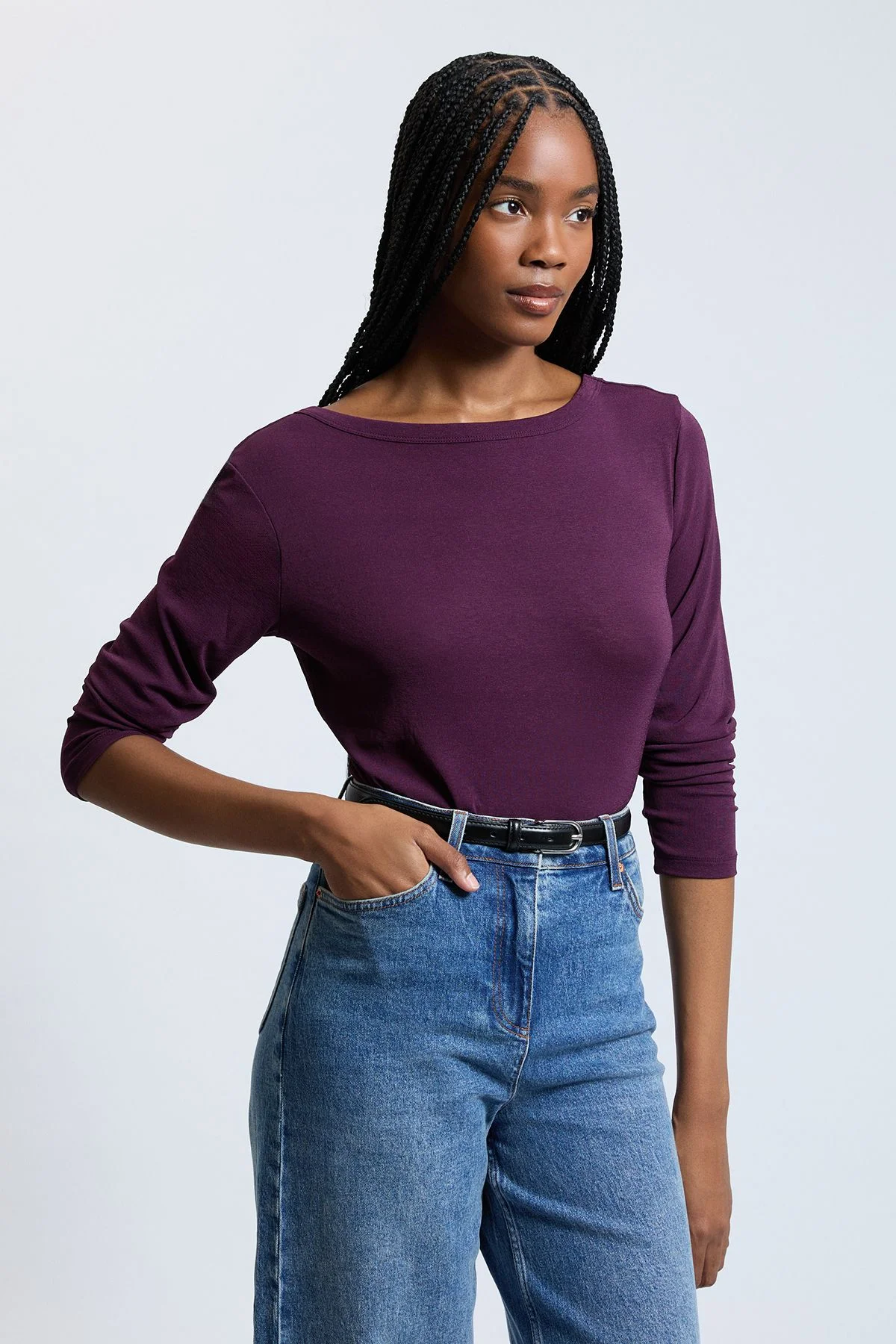Crepe Jersey Scoop Back Top - 1