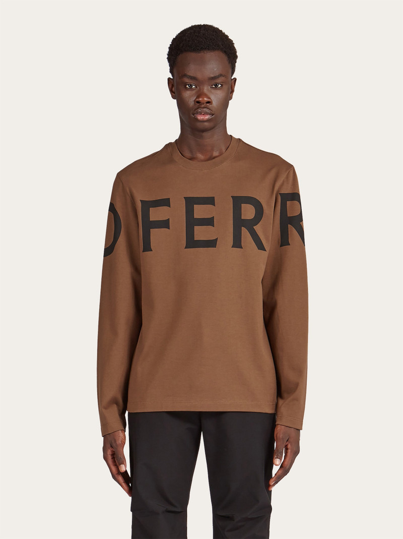 FERRAGAMO Long sleeved t-shirt with graphic logo outlook