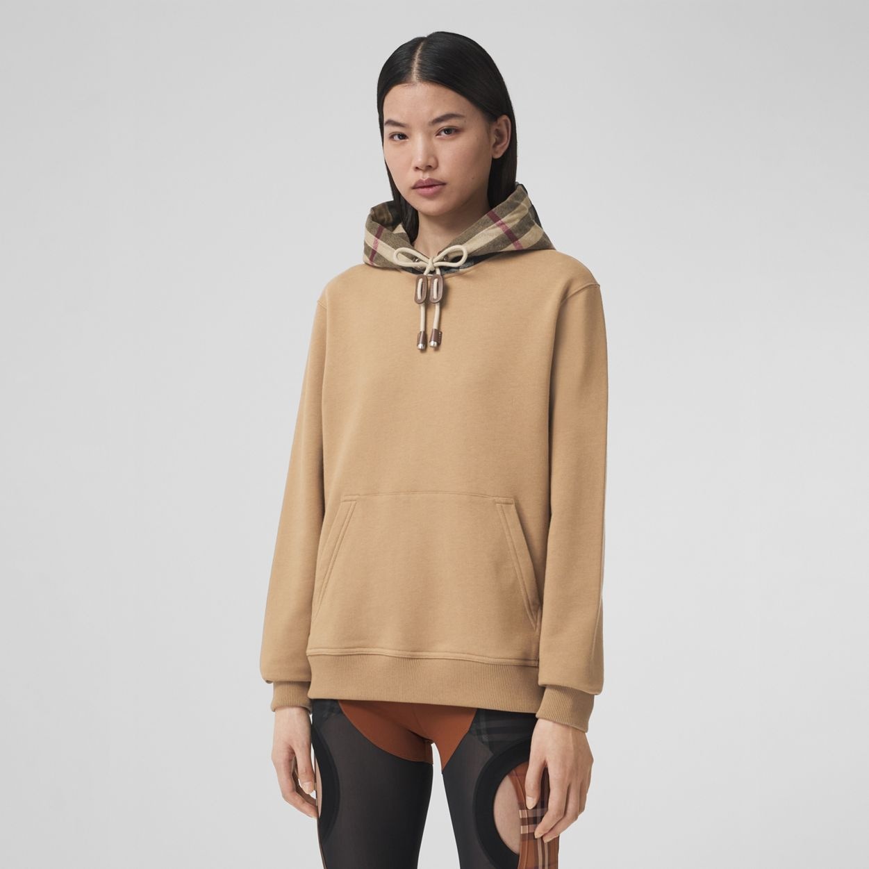 Check Hood Cotton Oversized Hoodie - 2