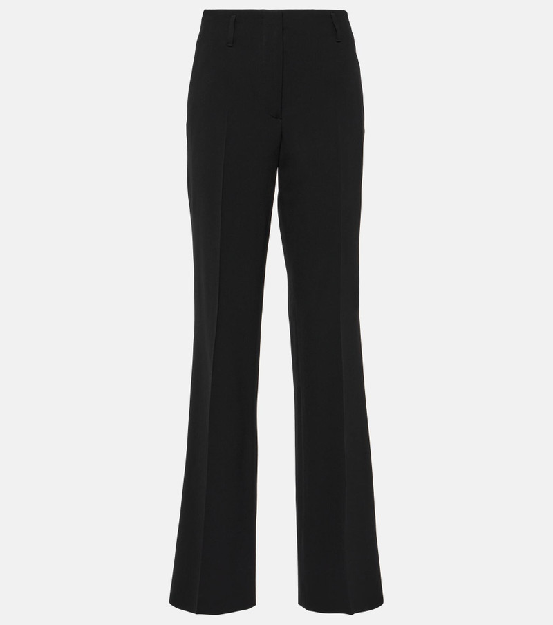 High-rise wool-blend straight pants - 1