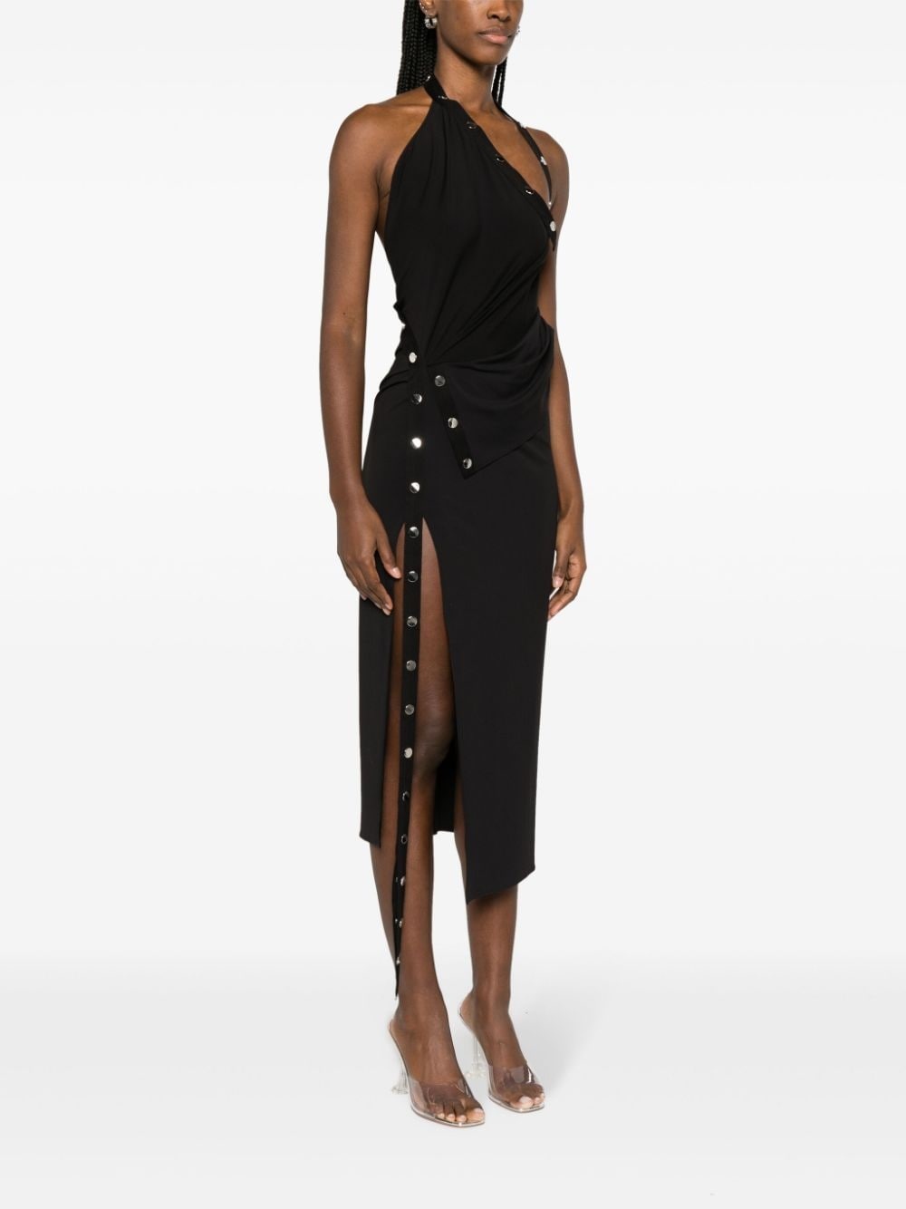 one-shoulder asymmetric midi dress - 3