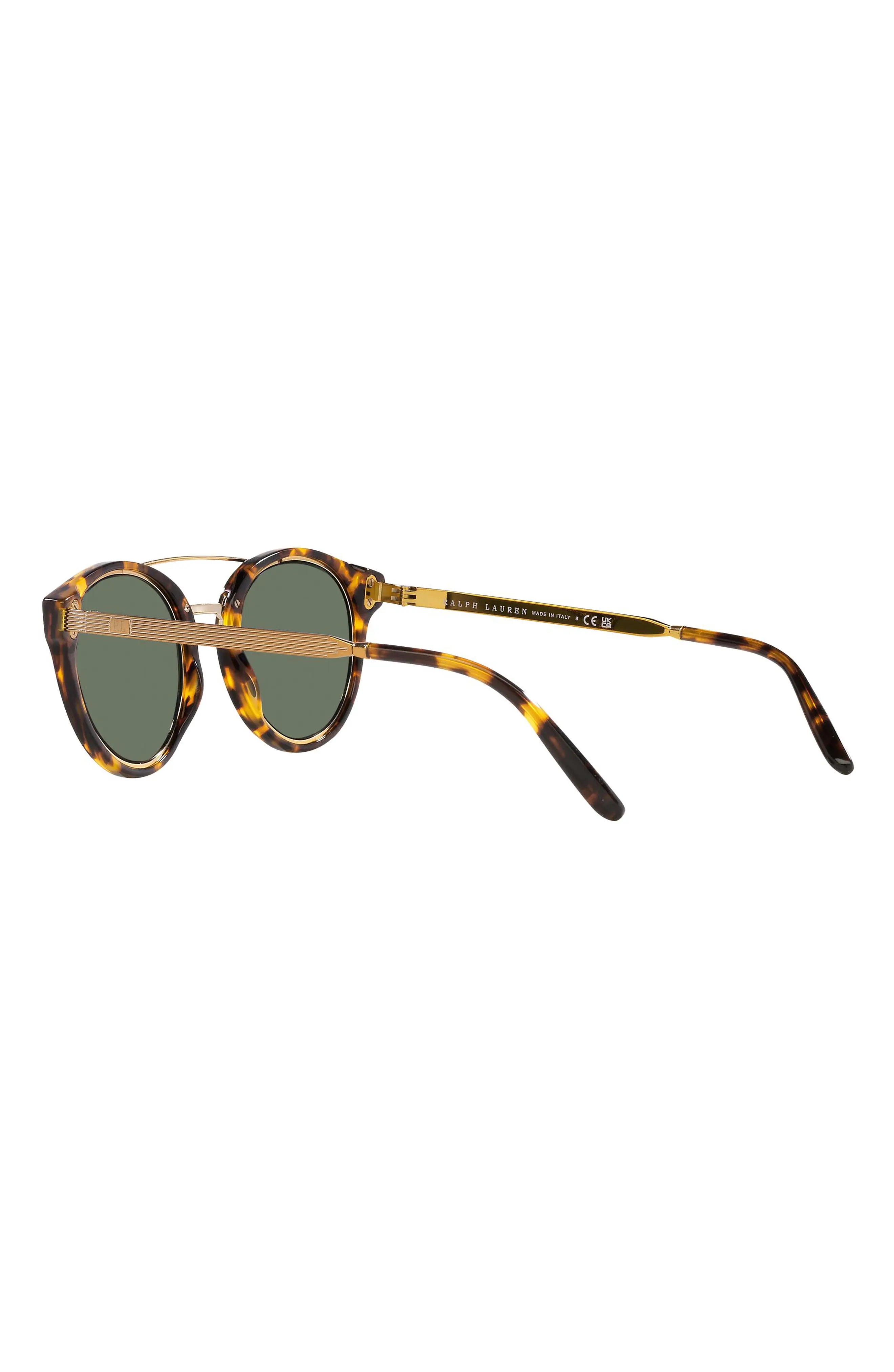 49mm Round Sunglasses in Havana/Green - 5