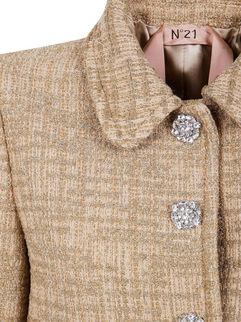 long-sleeved tweed jacket - 3