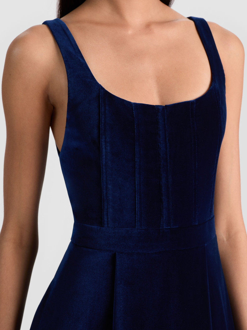 DIANA VELVET STRUCTURED MIDI DRESS 3