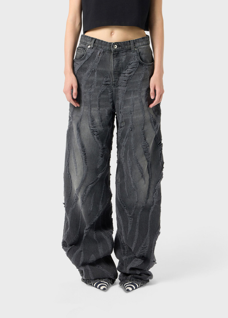 Blumarine BAGGY LASER-CUT DENIM JEANS outlook