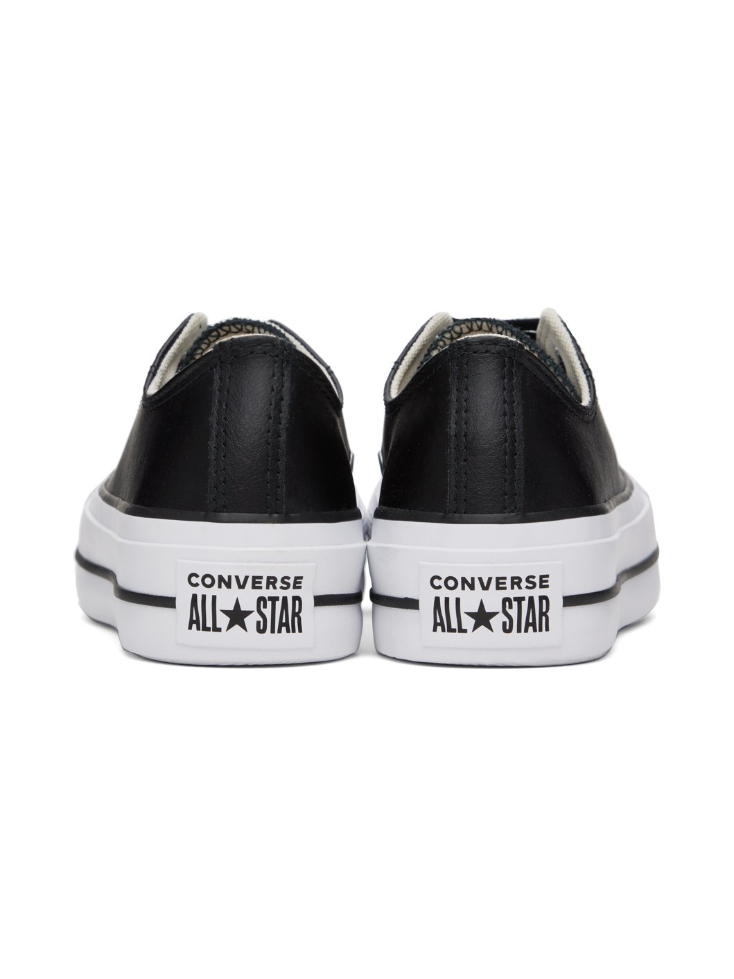 Black Chuck Taylor All Star Leather Platform Low Top Sneakers - 2