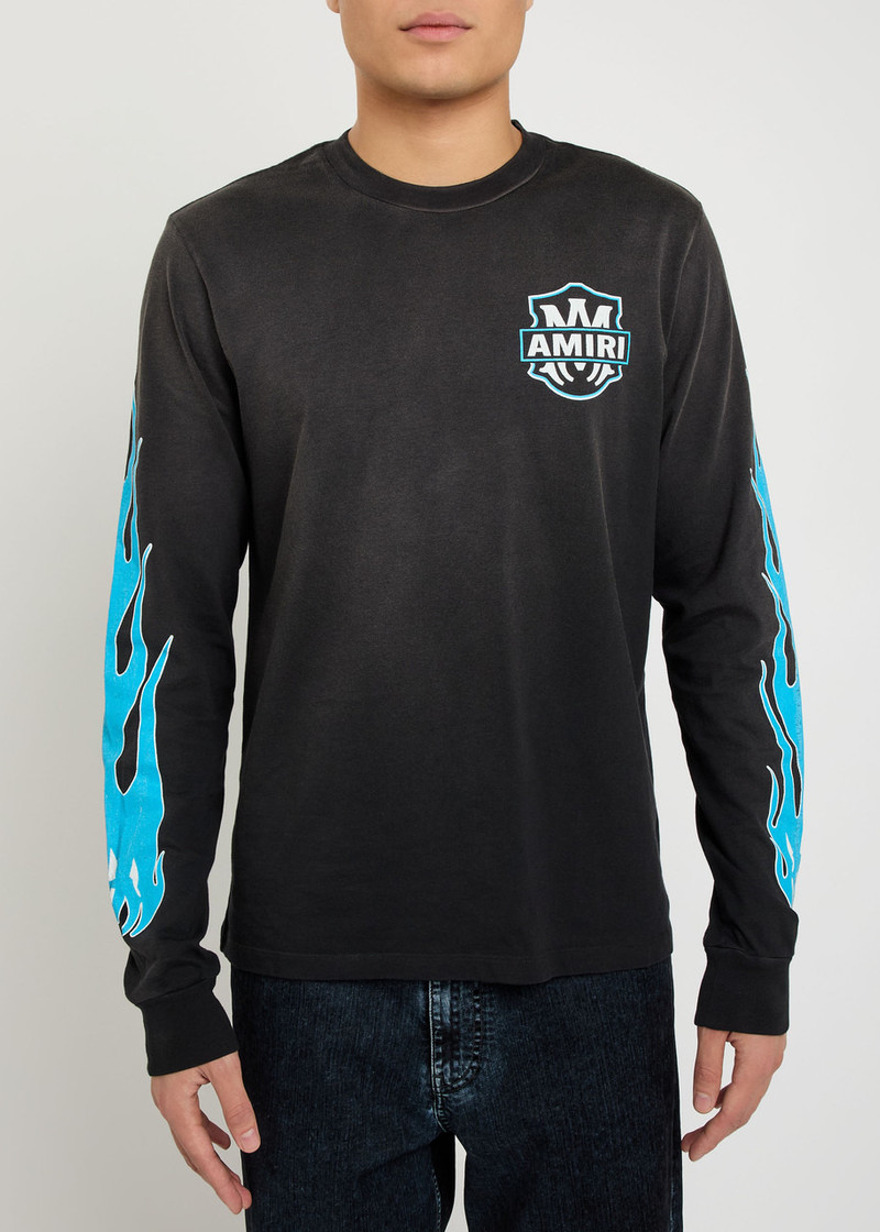 AMIRI Amiri Eagle Flames Printed Cotton top outlook