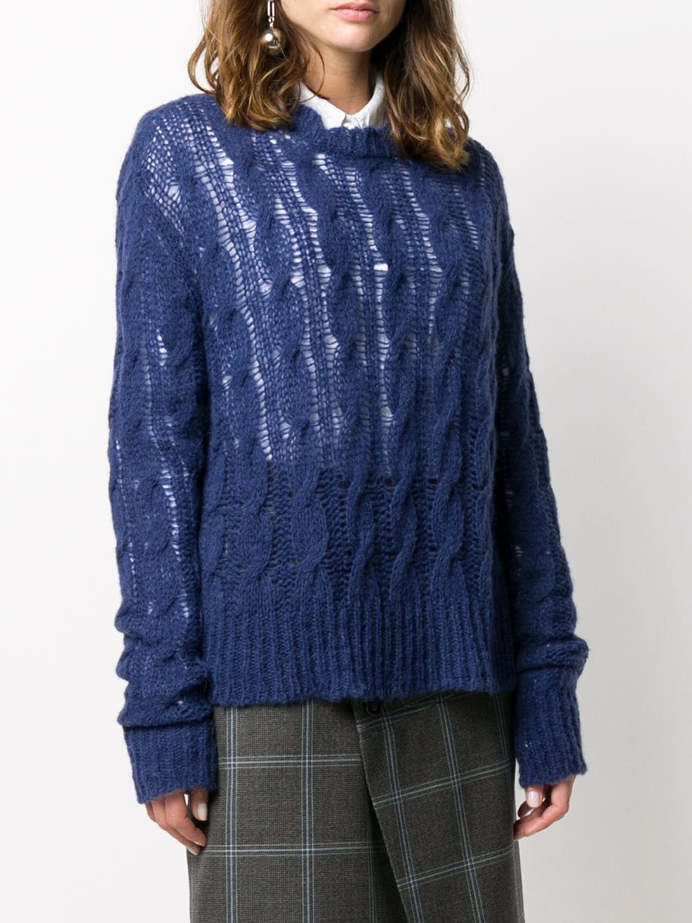 cable-knit oversized jumper - 3