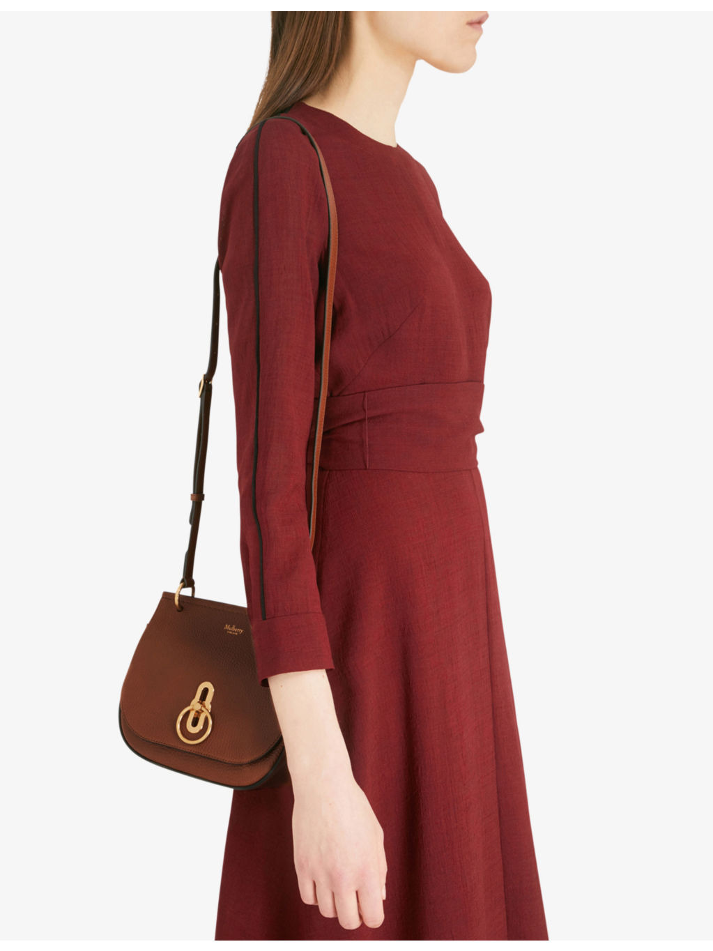 Amberley small pebbled-leather satchel bag - 2