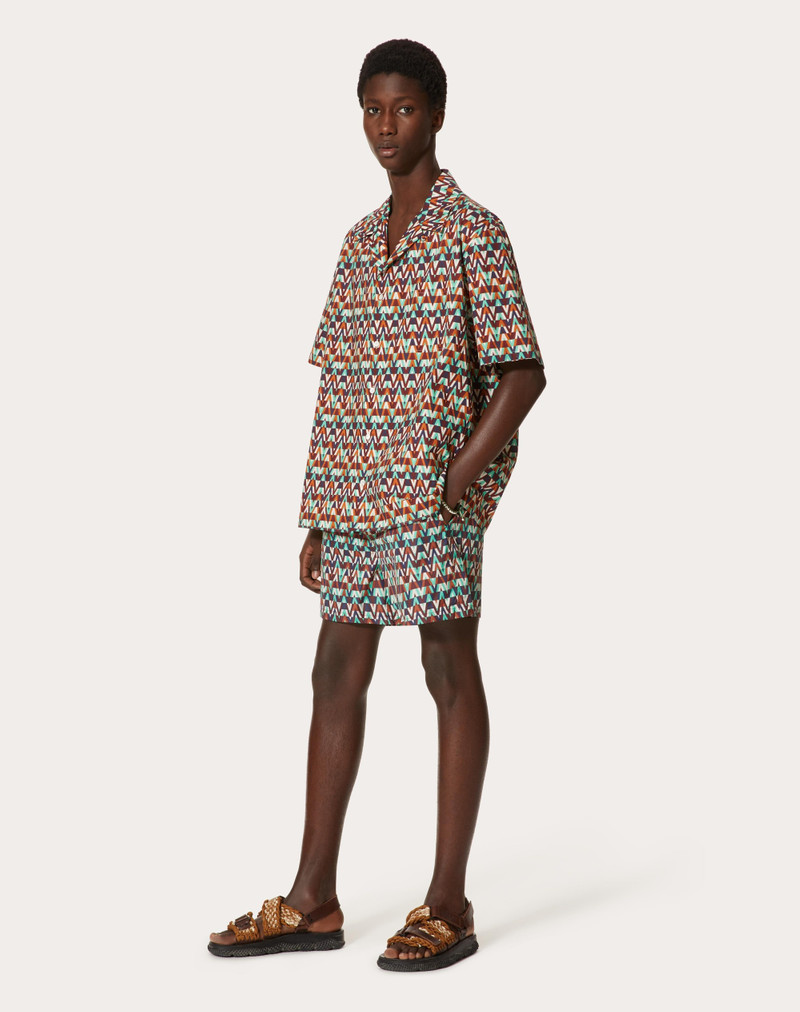 Valentino SWIM SHORTS WITH OPTICAL VALENTINO PRINT outlook