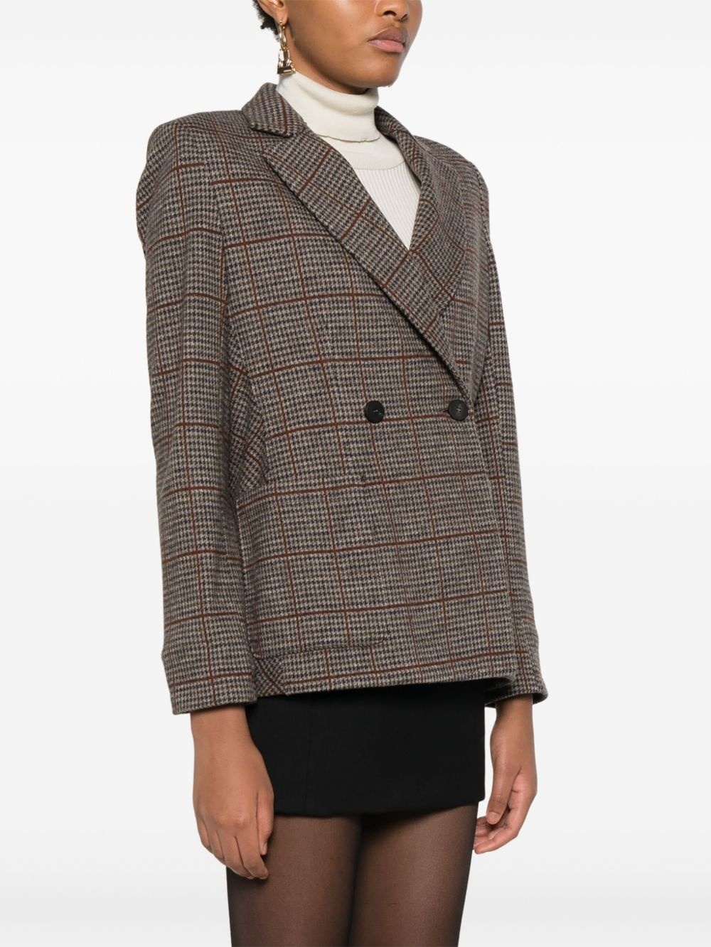 houndstooth-patterned blazer - 3