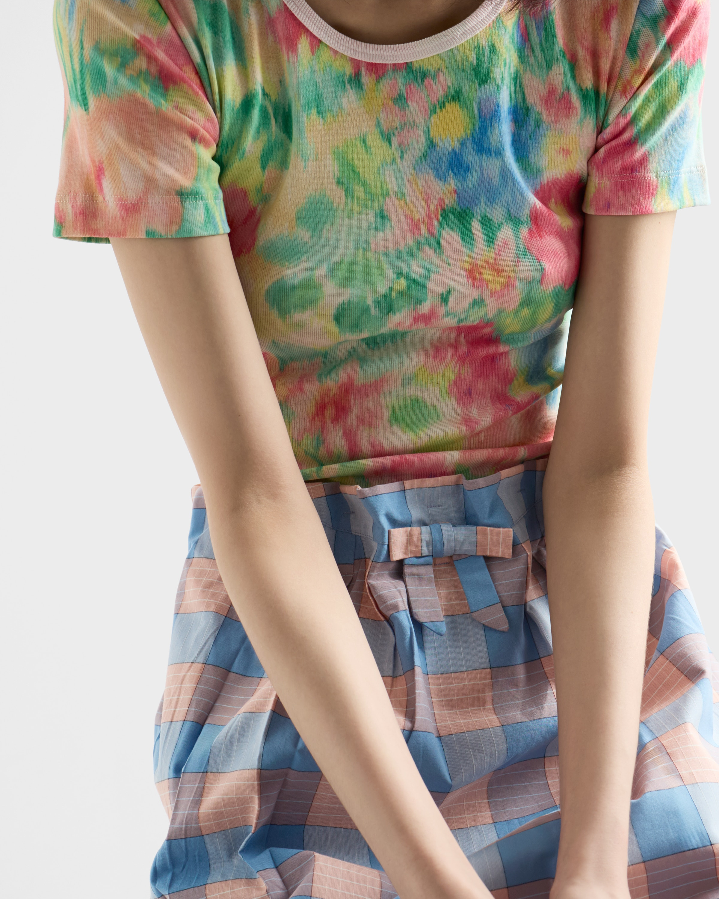 Checked poplin midi-skirt - 6