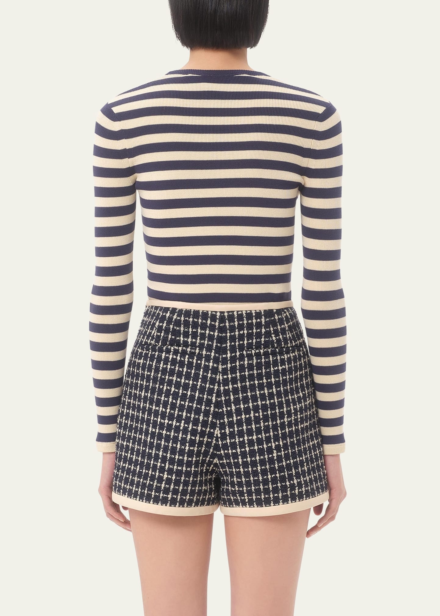 Chez Valentino Striped Knit Long-Sleeve Top - 3