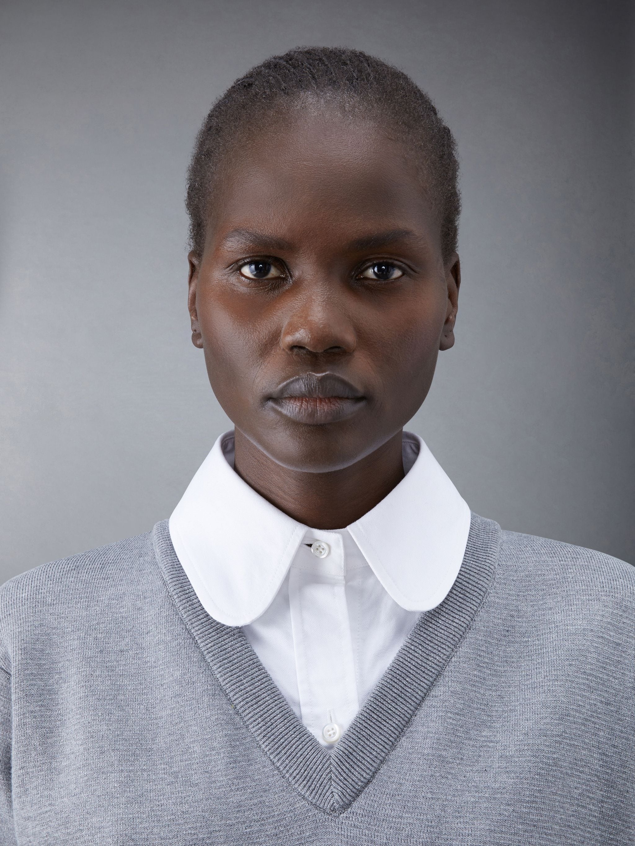 Cotton Milano and Oxford 4-Bar V-Neck Tee and Shirtdress Combo - 5