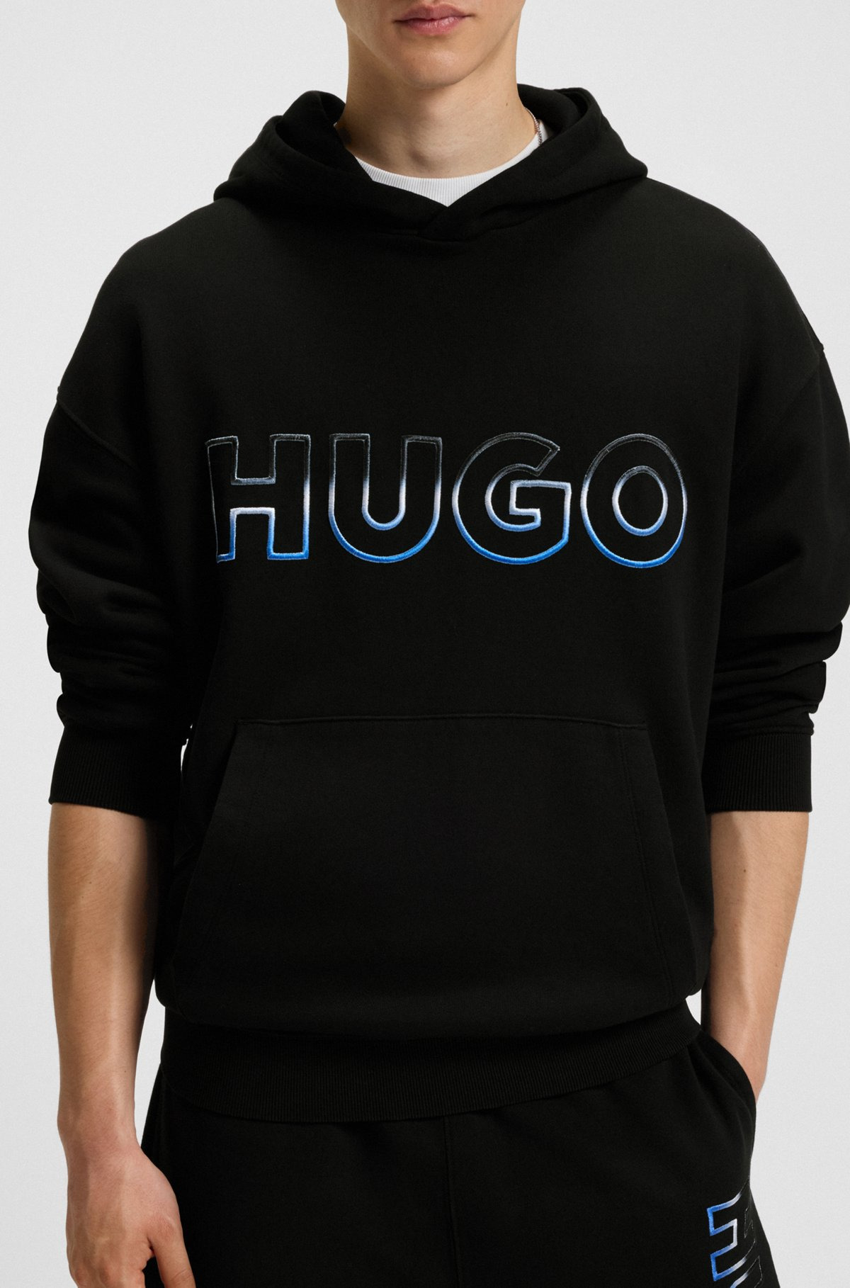 COTTON-TERRY HOODIE WITH OMBRÉ EMBROIDERED LOGO - 3