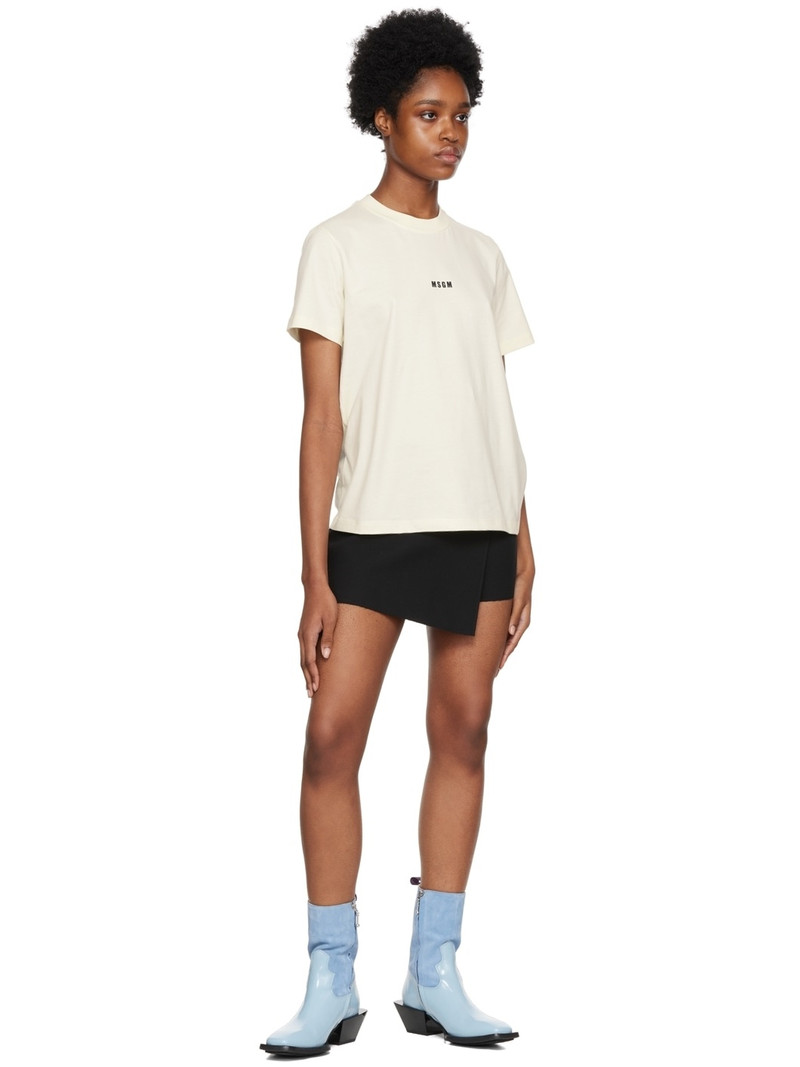 MSGM Off-White Printed T-Shirt outlook