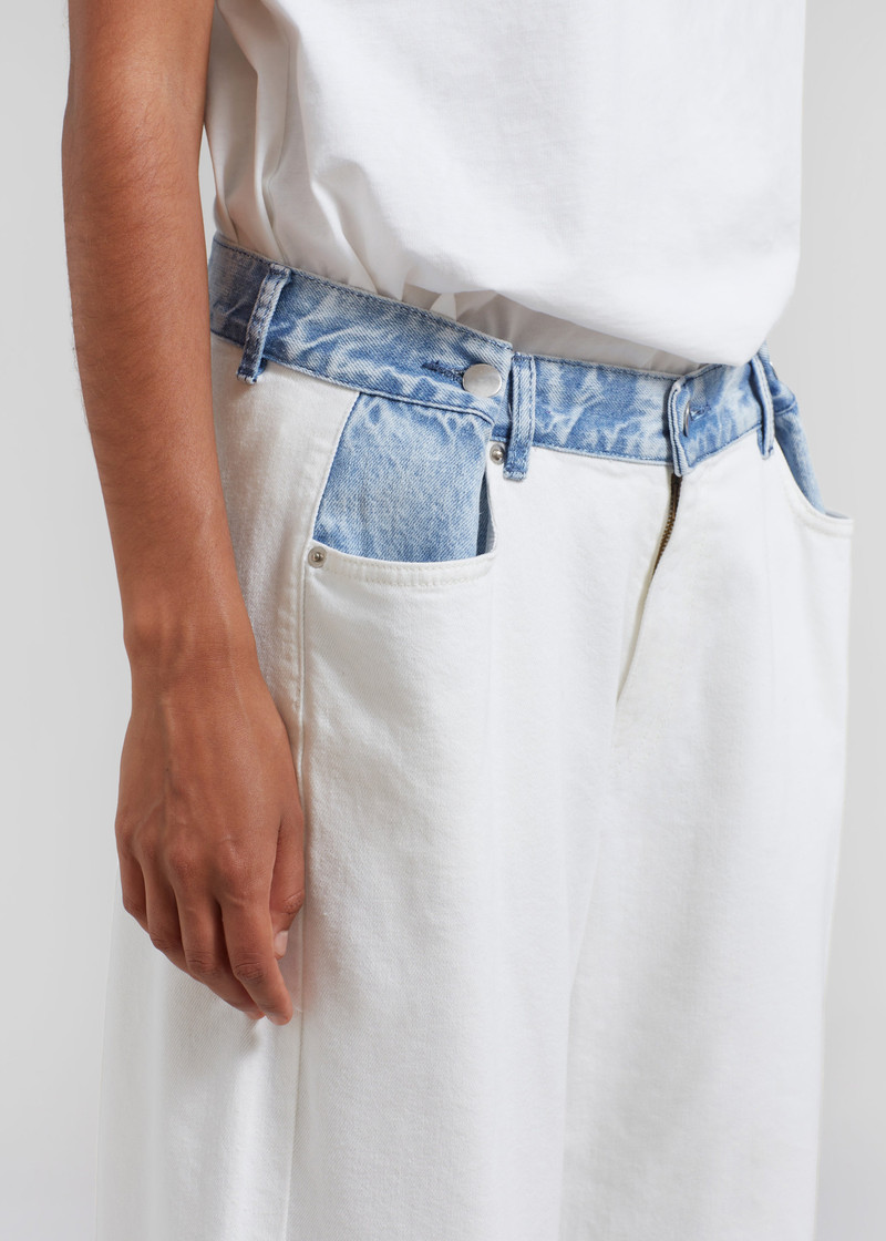 Hayla Contrast Denim Pants - Off White/Blue 8