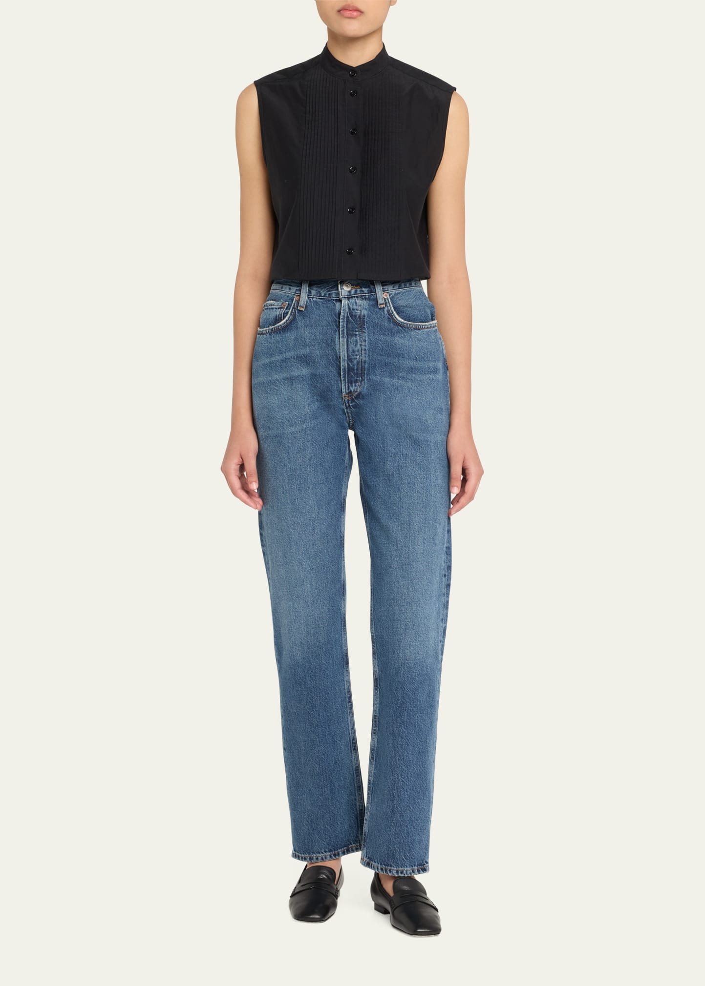 90s Pinch Waist Long Jeans - 2