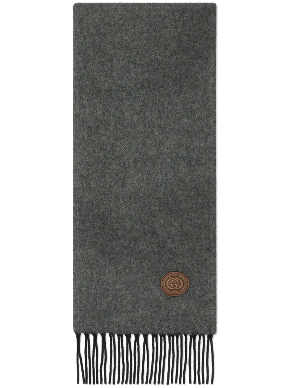 Interlocking G-patch cashmere scarf - 1