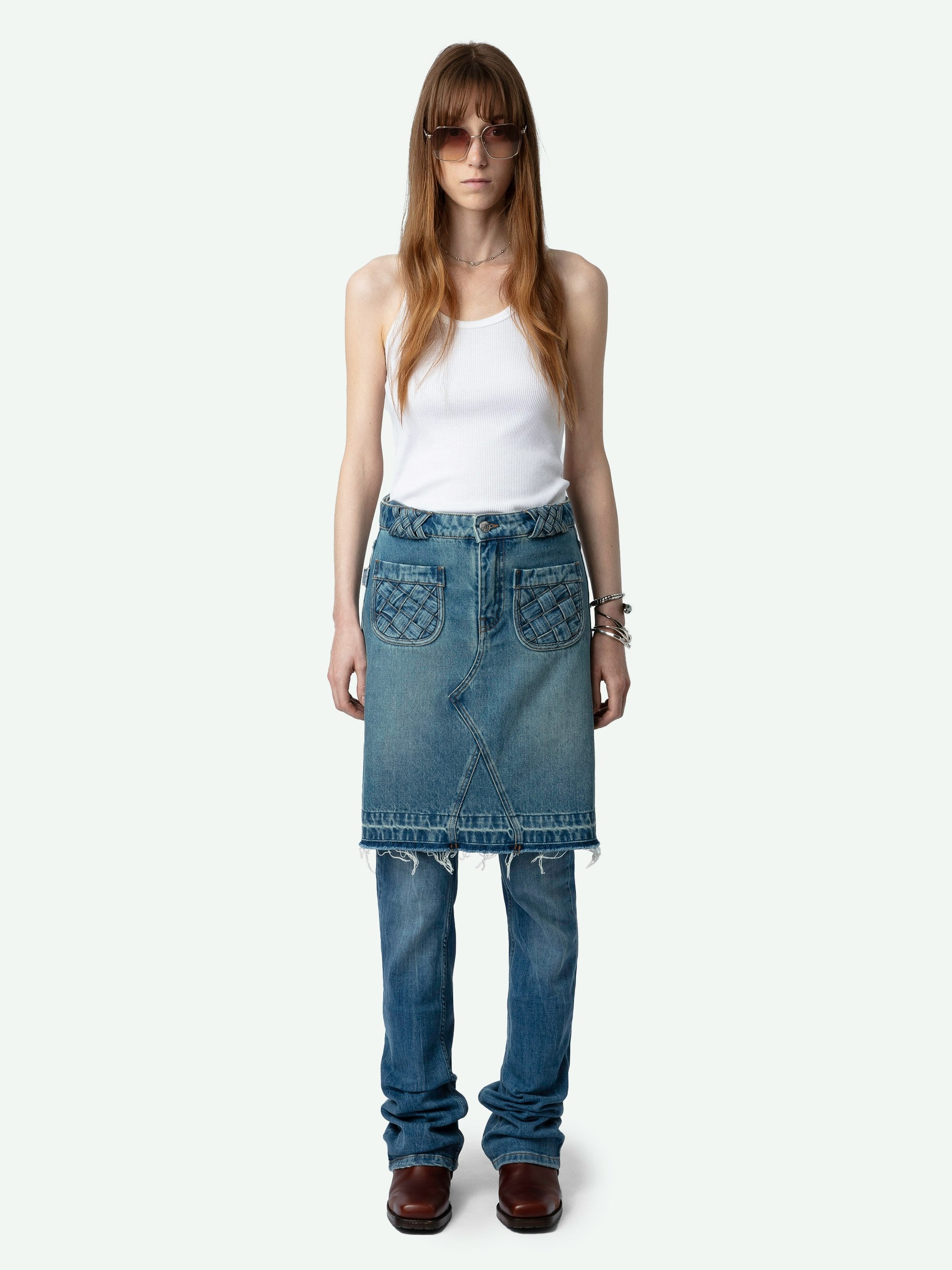 Jingle Denim Skirt - 5