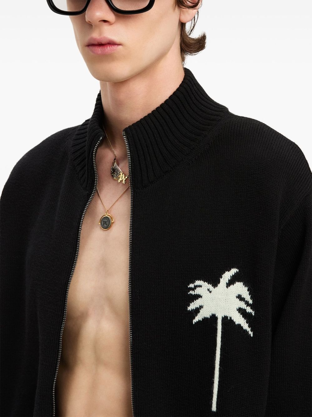 palms-knit cardigan - 6