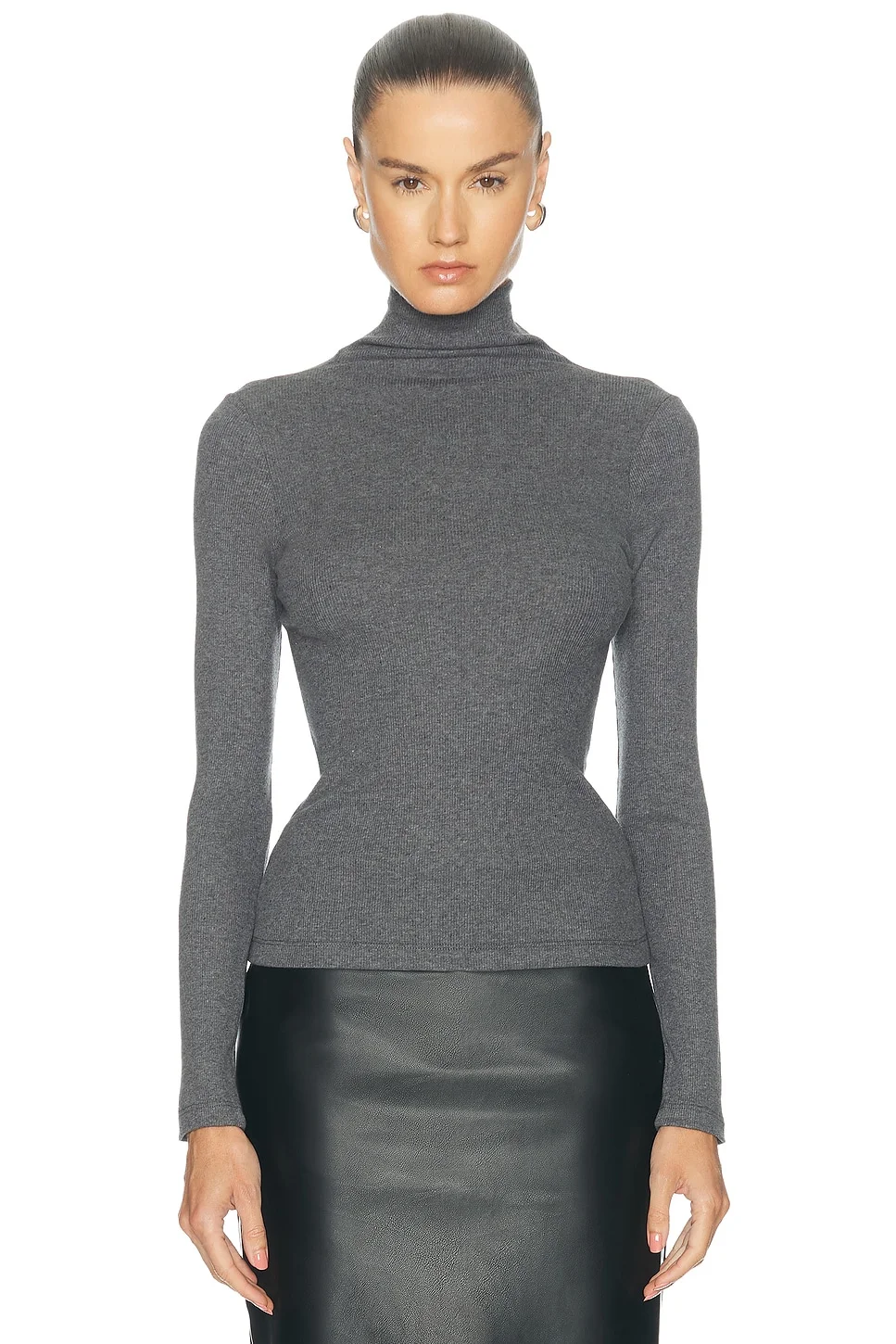 Cashmere Rib Turtleneck Top - 1