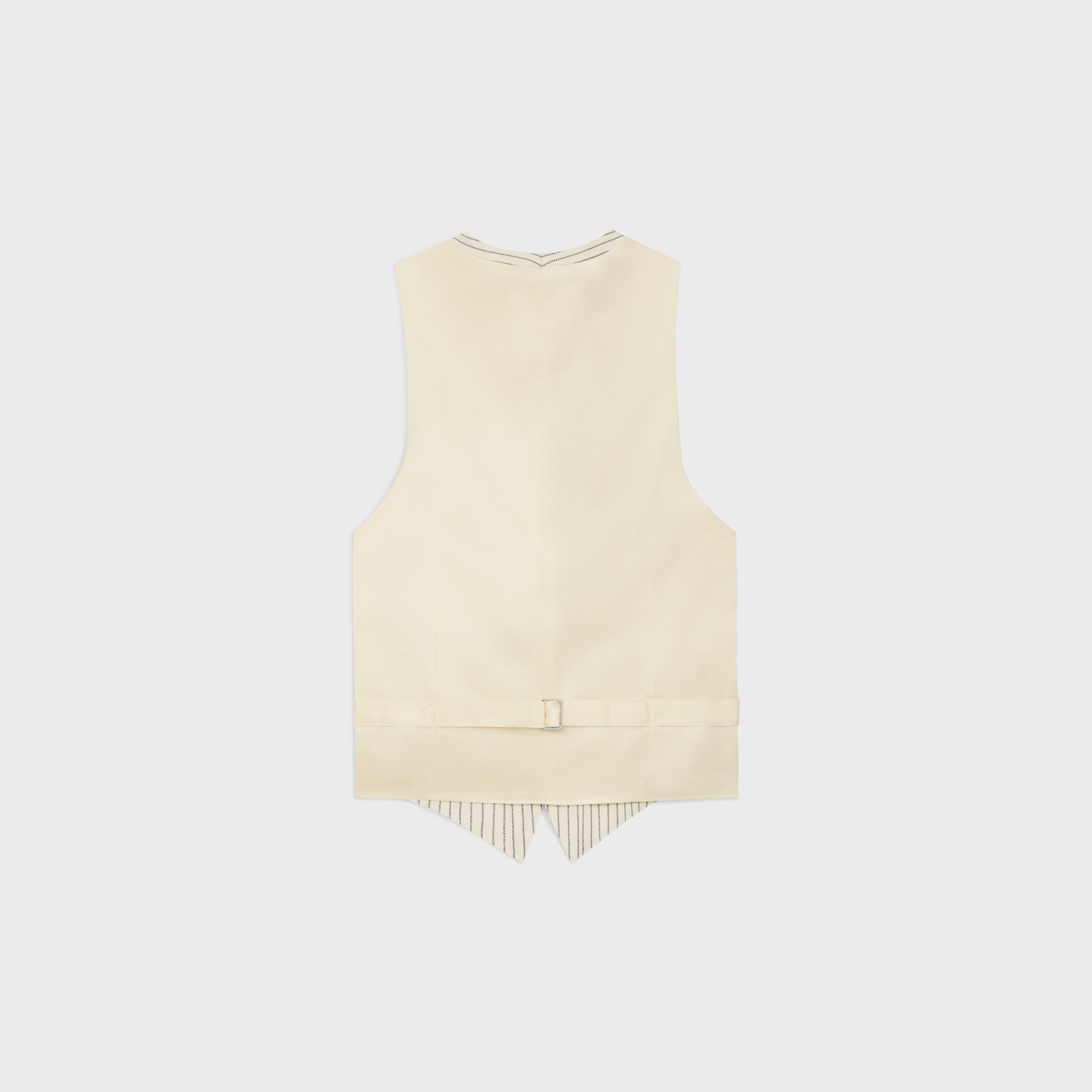 vest in striped wool gabardine - 2