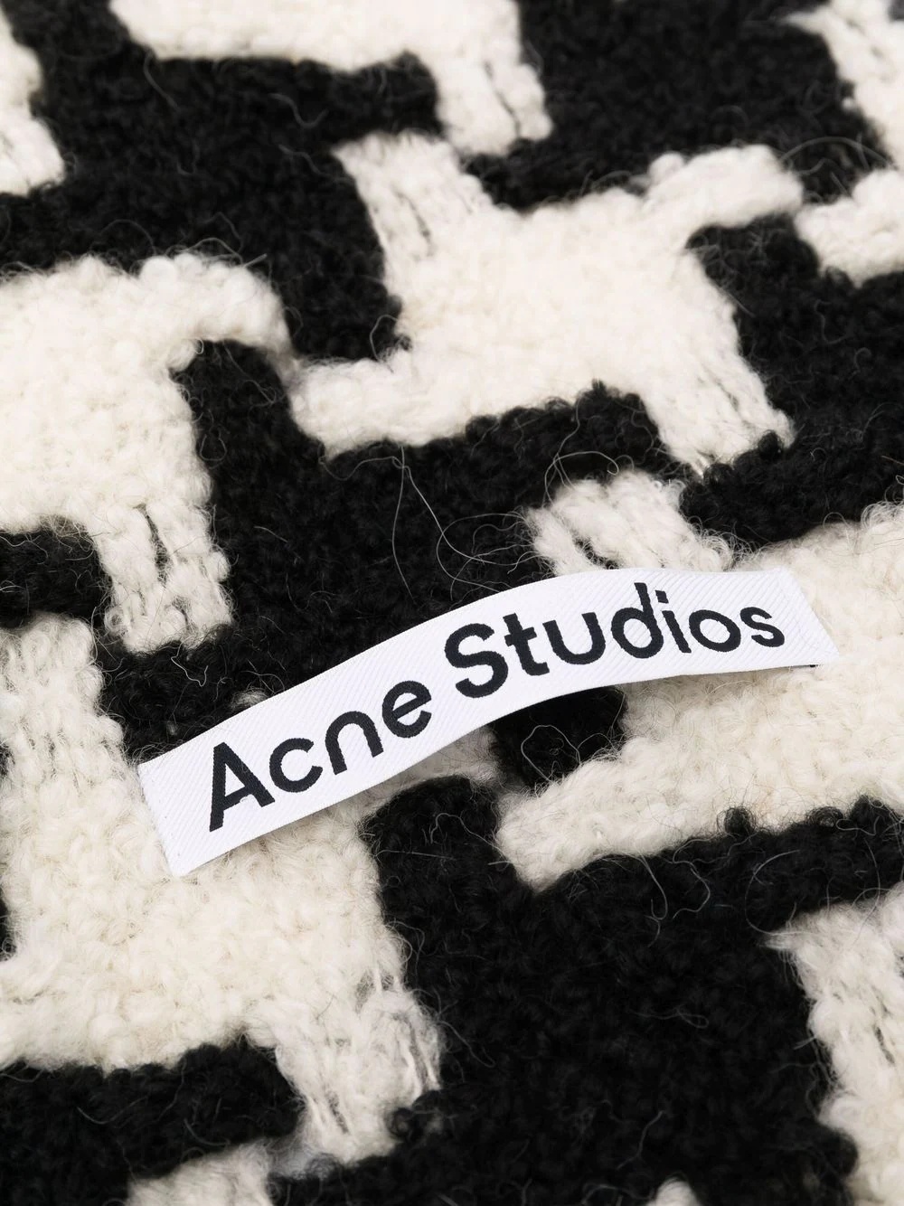 houndstooth-pattern knitted scarf - 3