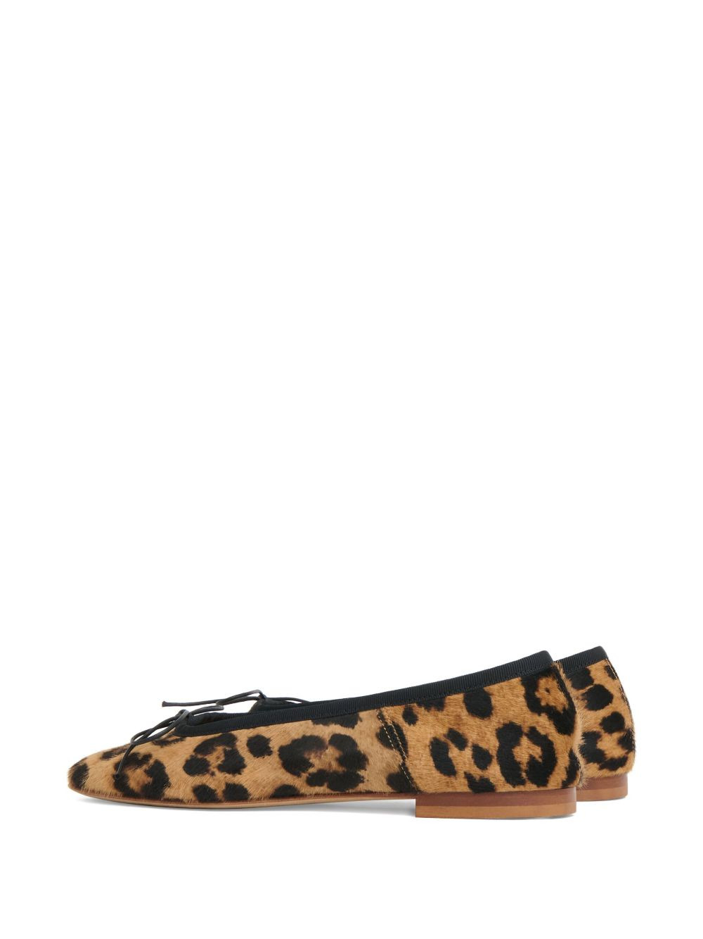leopard-print bow-detail ballerina flats - 3