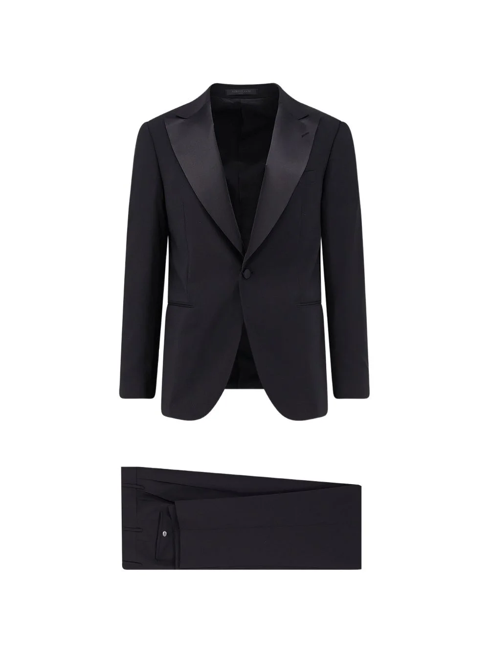 satin lapel single-breasted suit - 1