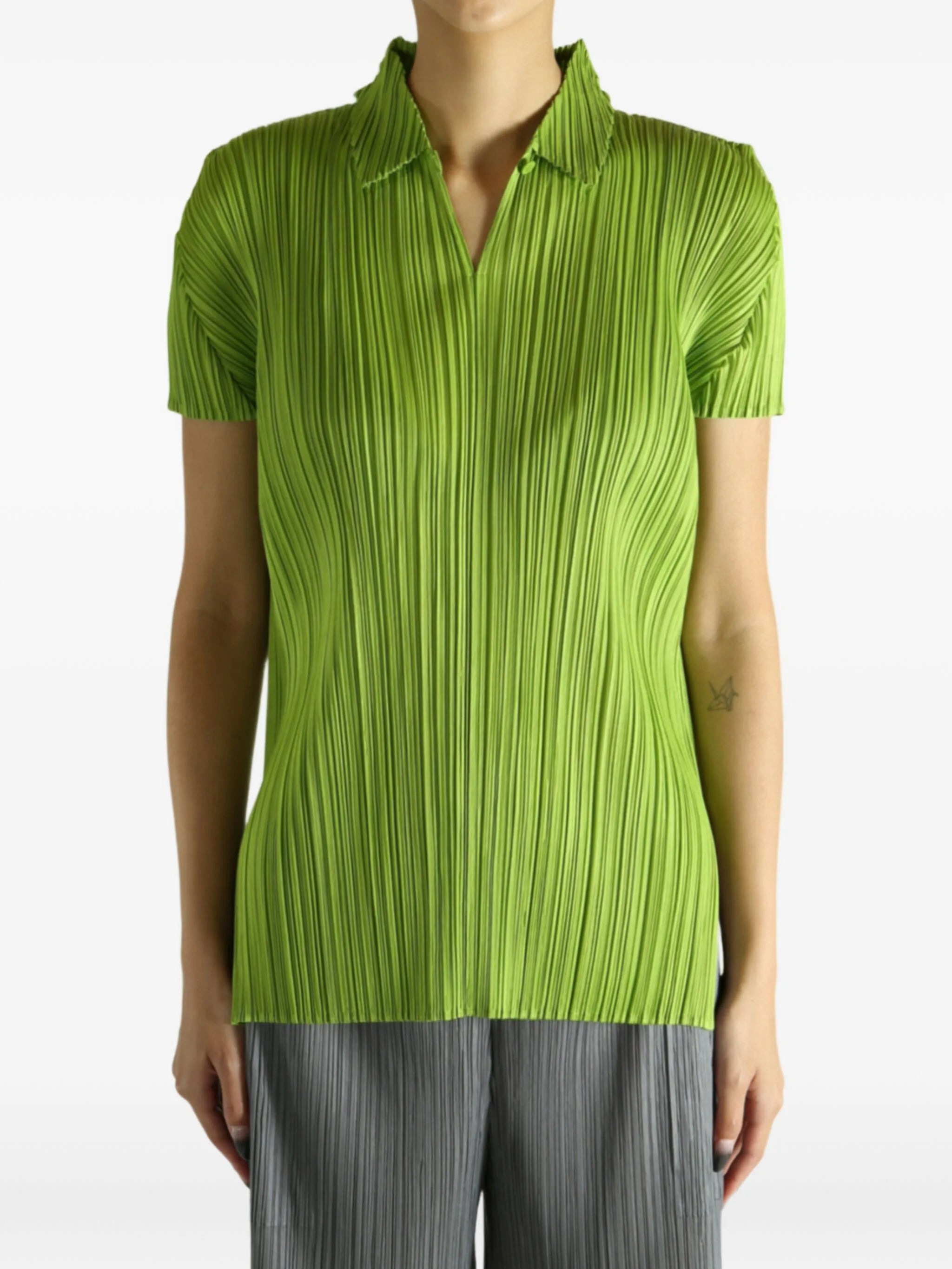 August pleated polo top - 2