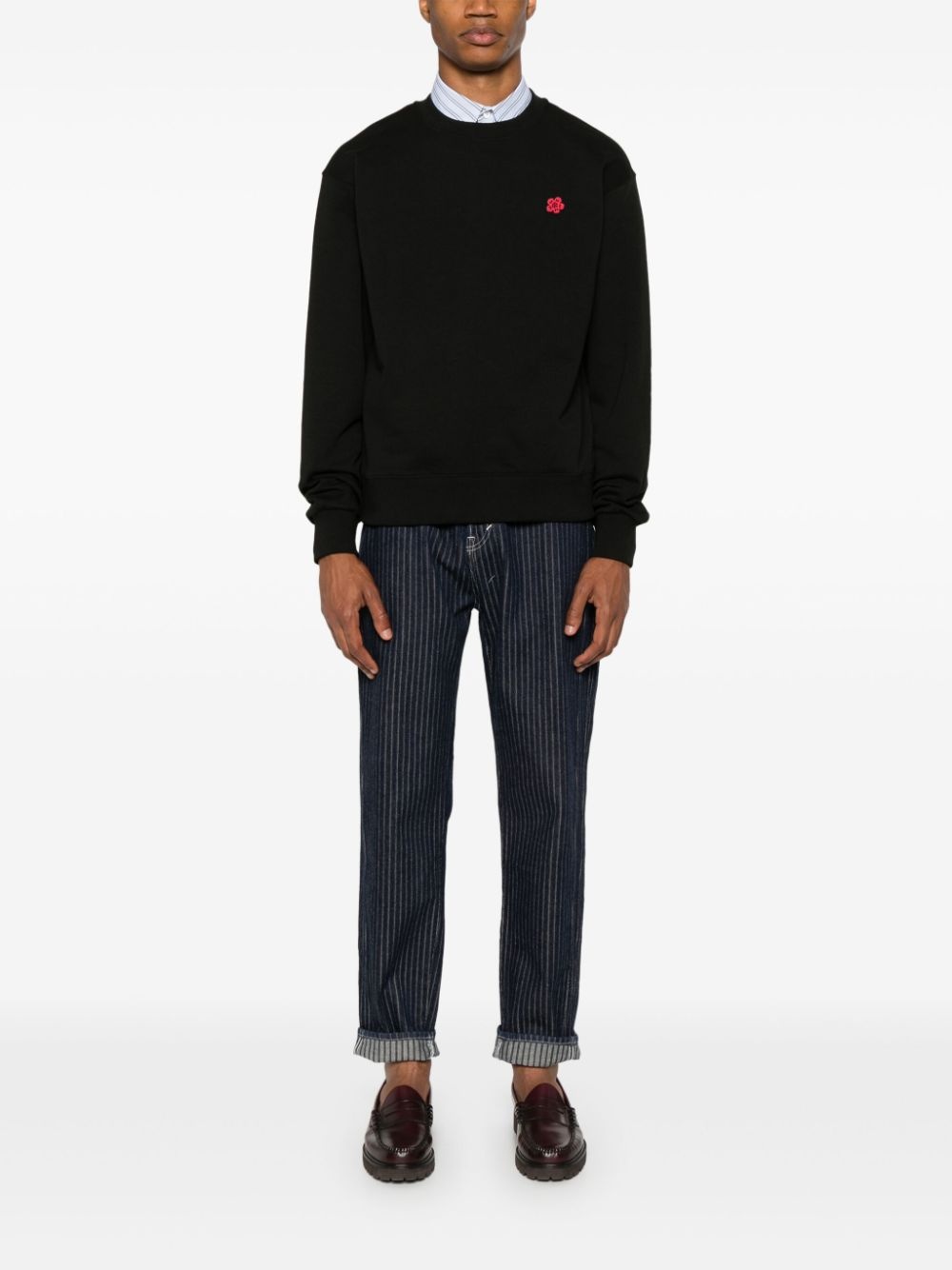 tapered-leg pinstriped jeans - 2